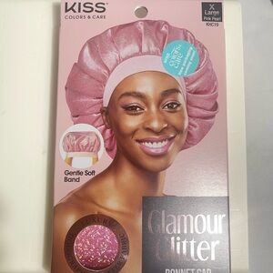 KISS Glamour Glitter Bonnet Cap - Pink Size XL NIB